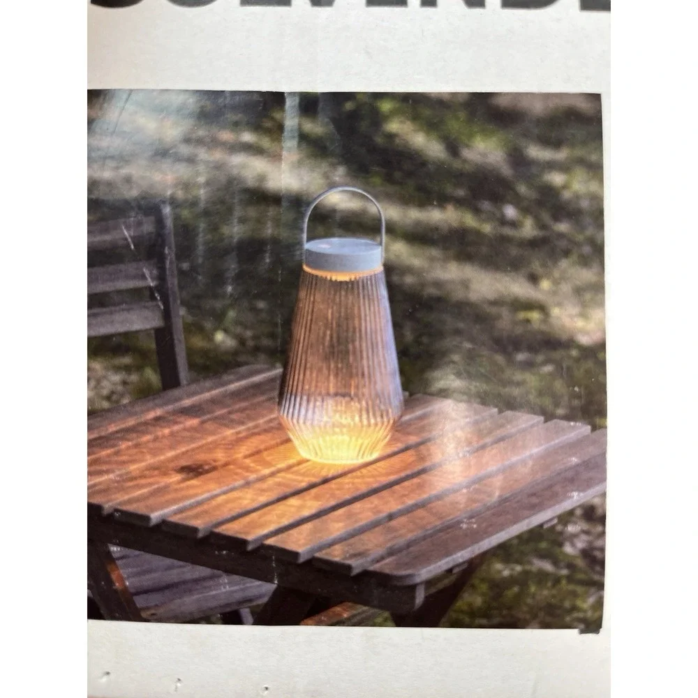 Ikea Solvinden‎ Outdoor Glass Lantern Light Programmable White/Clear NEW